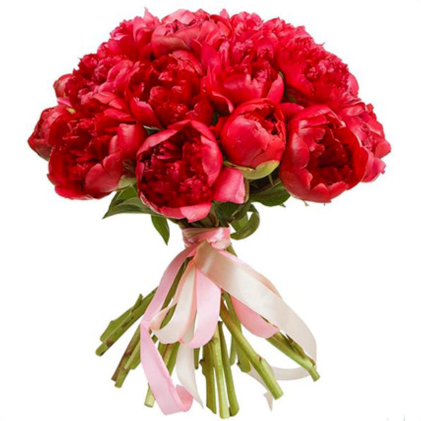 Classic Red Peonies Bouquet