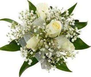 Five Roses with Gypsophila Bouquet