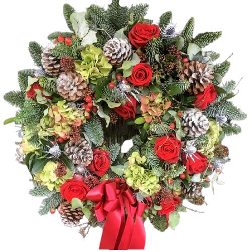 Frosted Holiday Garden Wreath