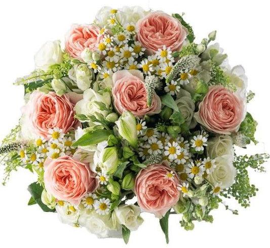 Classic Peach Garden Roses Bouquet